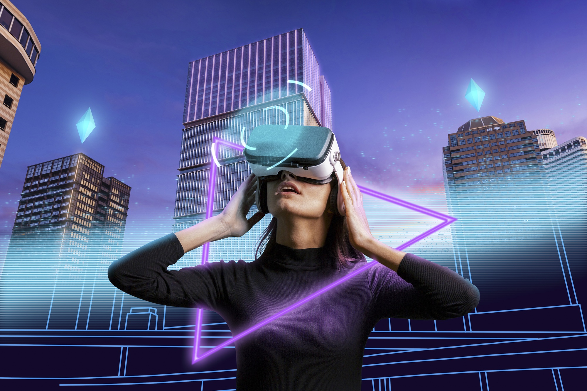 medium shot woman experiencing virtual reality 1