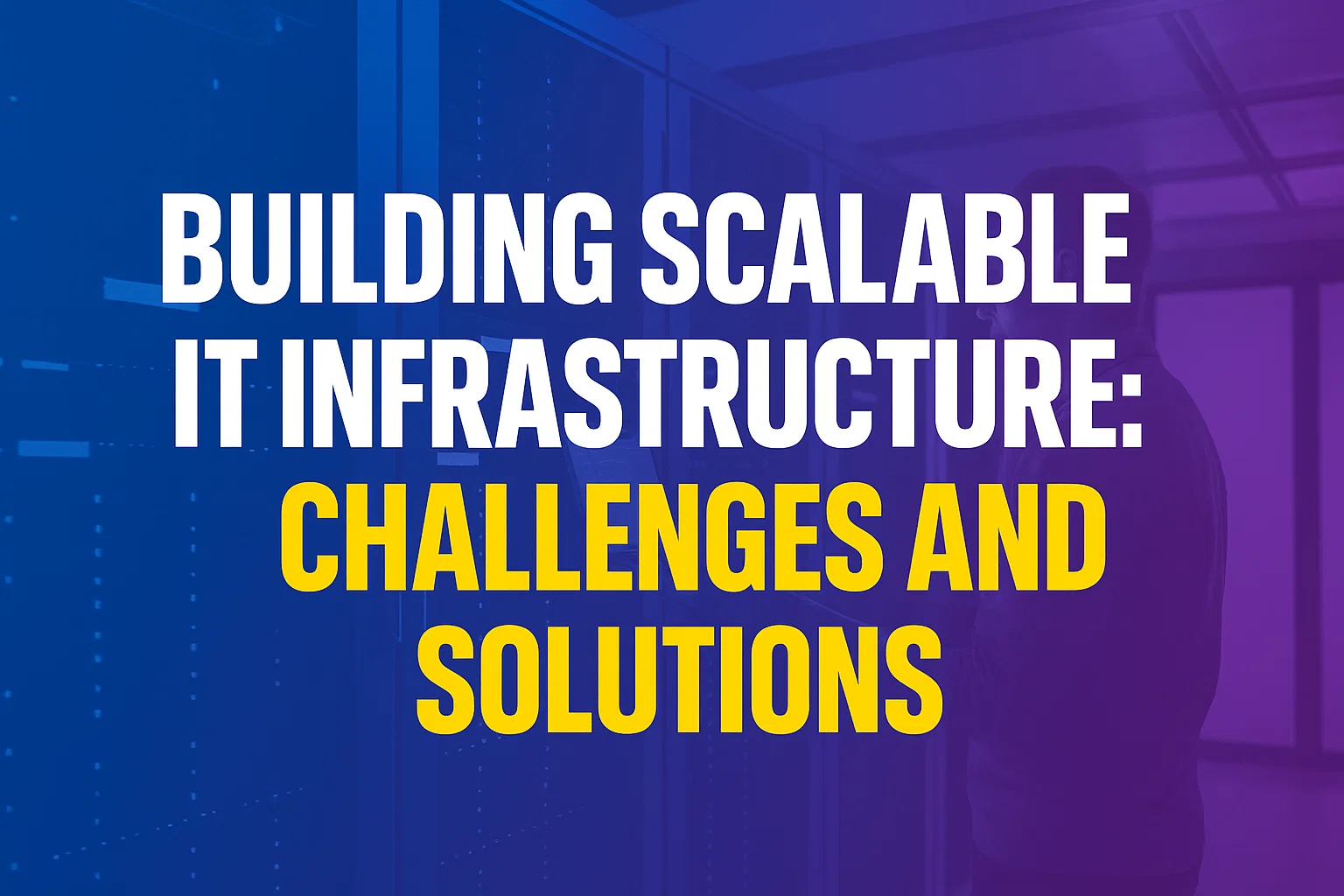 Modern IT infrastructure with servers, cloud systems, and digital networks representing innovation, power, and business growth.