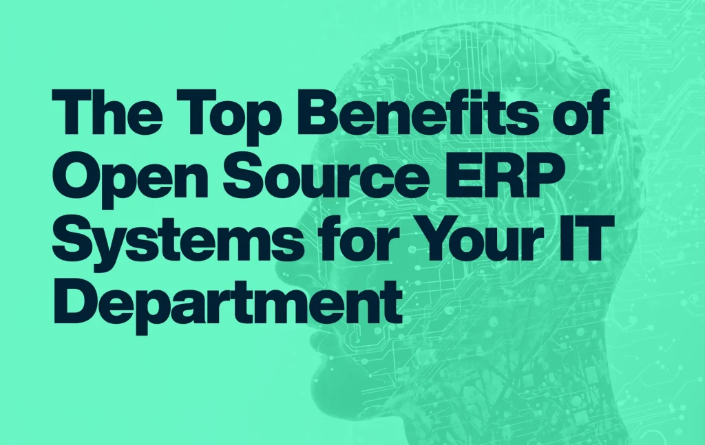 Dashboard of open source ERP software showing business analytics and workflow management.